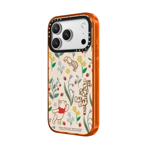 Winnie The Pooh Embroidered Floral Pattern Phone Case