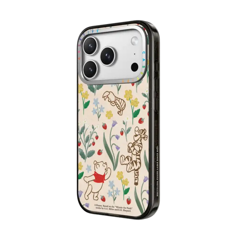 Winnie The Pooh Embroidered Floral Pattern Phone Case