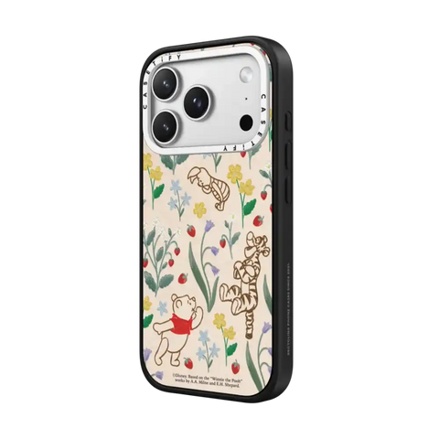 Winnie The Pooh Embroidered Floral Pattern Phone Case