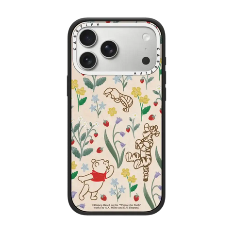 Winnie The Pooh Embroidered Floral Pattern Phone Case