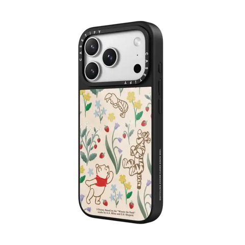 Winnie The Pooh Embroidered Floral Pattern Phone Case