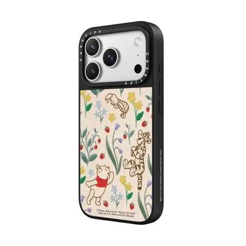 Winnie The Pooh Embroidered Floral Pattern Phone Case