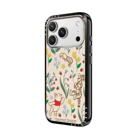 Winnie The Pooh Embroidered Floral Pattern Phone Case