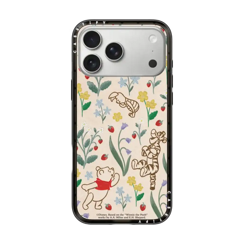 Winnie The Pooh Embroidered Floral Pattern Phone Case