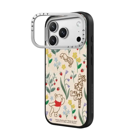 Winnie The Pooh Embroidered Floral Pattern Phone Case