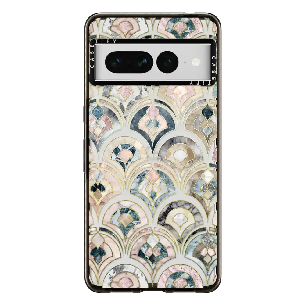Art Deco Marble Tiles in Soft Pastel on transparent 2
