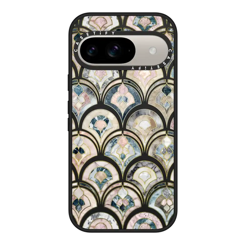 Art Deco Marble Tiles in Soft Pastel on transparent 2
