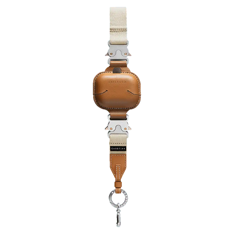 Utility Cross-body Lanyard with Earbuds Leather Case