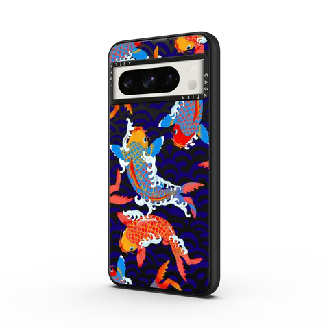 koi fish Japanese tattoo style transparent pattern