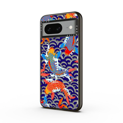 koi fish Japanese tattoo style transparent pattern