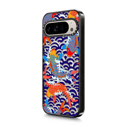 koi fish Japanese tattoo style transparent pattern