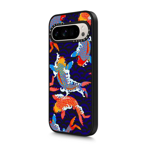 koi fish Japanese tattoo style transparent pattern