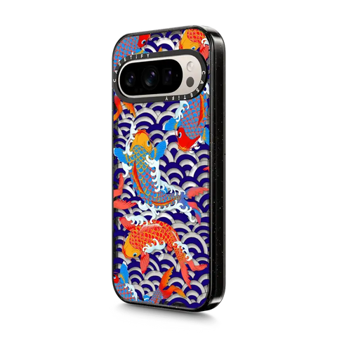 koi fish Japanese tattoo style transparent pattern