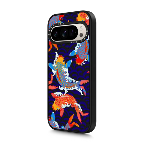 koi fish Japanese tattoo style transparent pattern