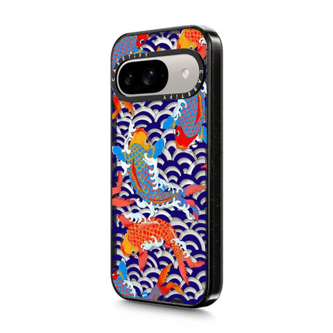 koi fish Japanese tattoo style transparent pattern