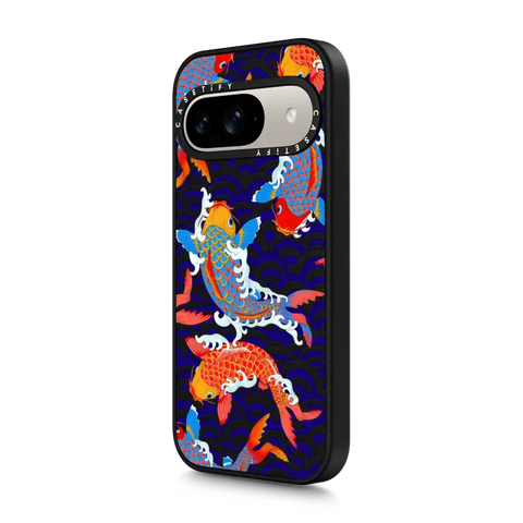 koi fish Japanese tattoo style transparent pattern