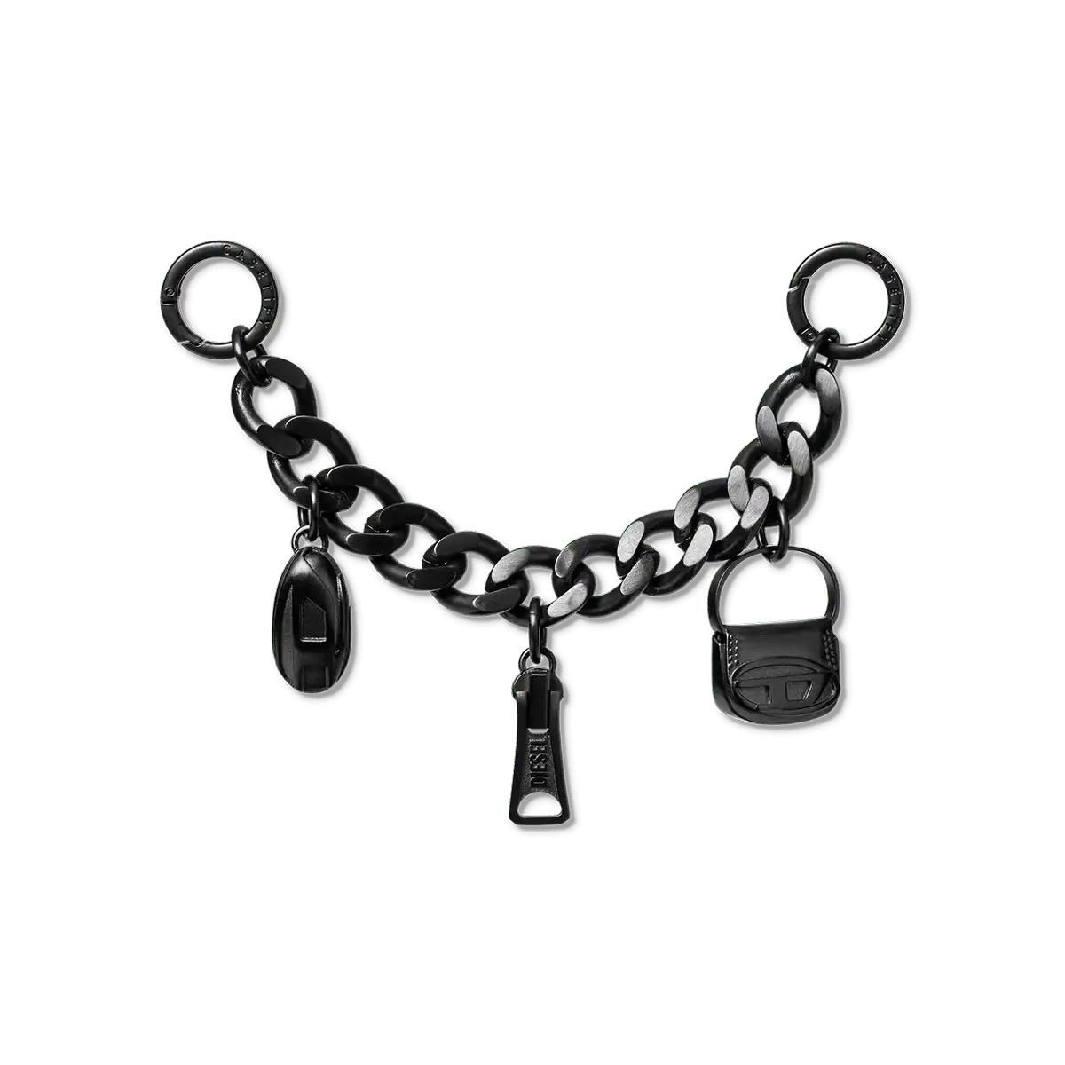 DIESEL Matte Black Thick Metal Phone Charm
