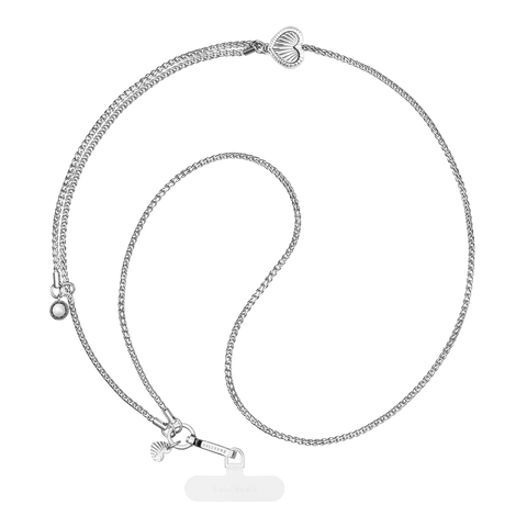 Metal Heart Cross-body Chain - Silver