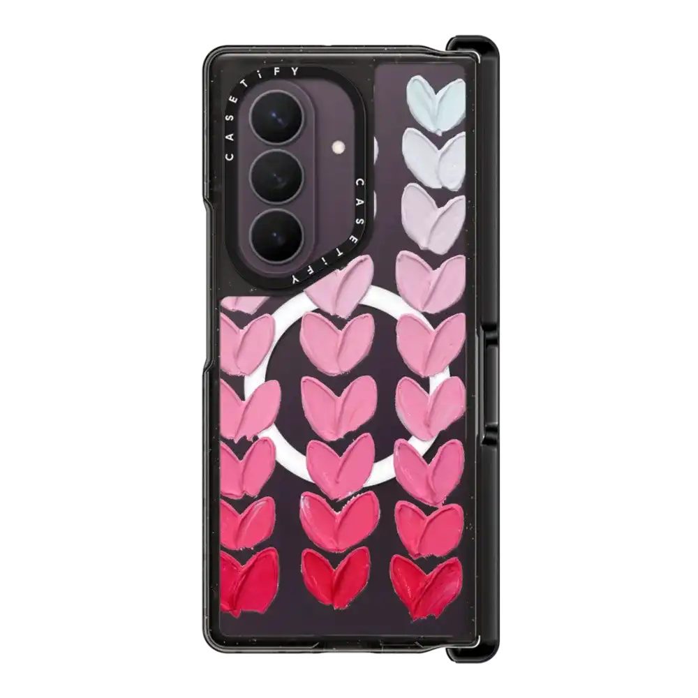 Pink Polka Daub Hearts