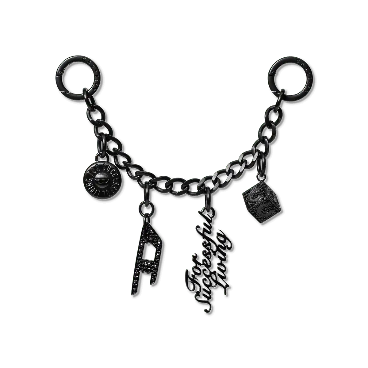 DIESEL Matte Black Thin Metal Phone Charm