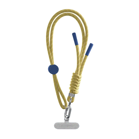 Leather Chain Wrist Strap -  Black in Champagne Gold