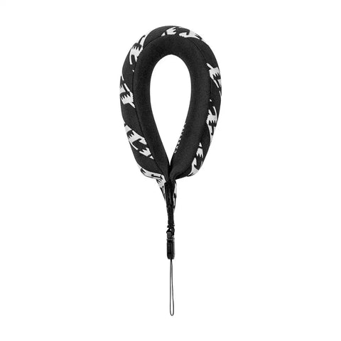 Leather Chain Wrist Strap -  Black in Champagne Gold